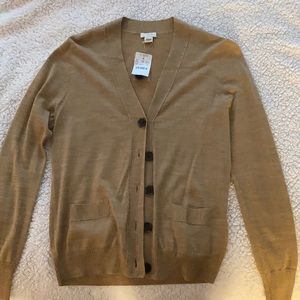 Caramel JCrew Factory button down sweater NWT